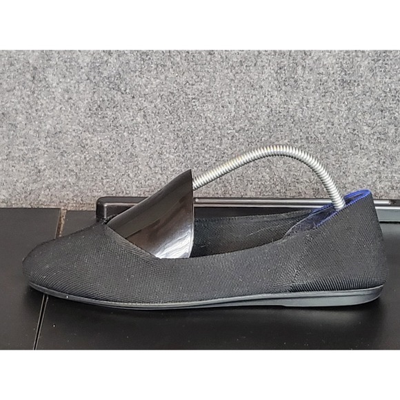 Rothy's The Flat Black Knit Pointed Toe Comfortable Slip On Womens Shoes 9.5W - Picture 1 of 8